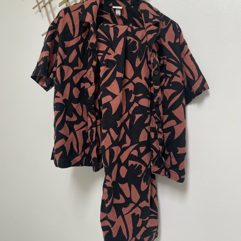 a new day geometric patterned linen set